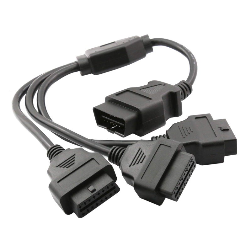 OLLGEN 1.6ft/50cm OBD2 Splitter Cable 3 Way OBD-II Extension Cable Full 16 Pin OBD Splitter 1 to 3 Female Y Cable Car Diagnostic Extender Cord Adapter (Black) - Image 2